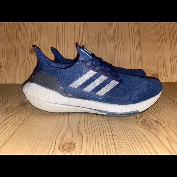 Men's Adidas UltraBoost 21 Running Shoes Core Black / White Sz 8.5 FY0378 EUC